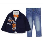 1577 Wholesale Baby Boys 3-Piece Jacket Shirt and Pants Set 9-24M Dark Brown