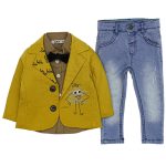 1592 Wholesale Baby Boys 3-Piece Jacket Shirt and Pants Set 9-24M Khaki