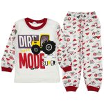 1675 Wholesale Boys Kids Pajamas Set 1-3Y Dirt Mode Print burgundy