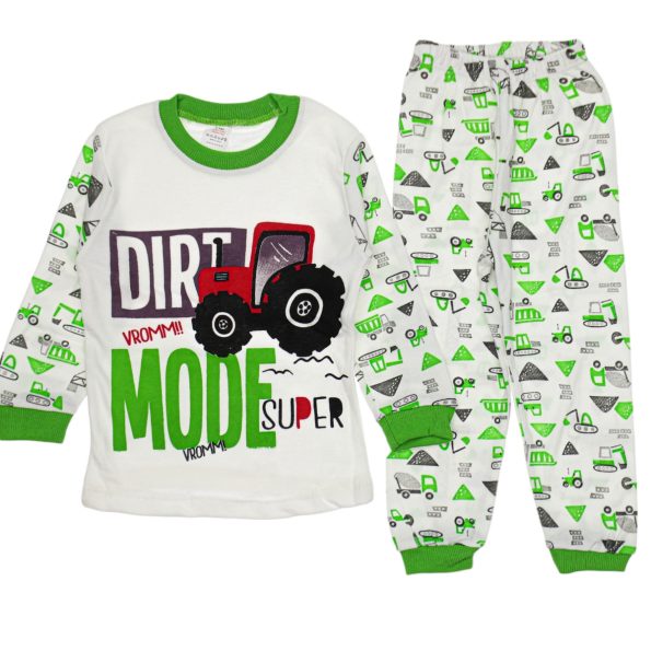 1675 Wholesale Boys Kids Pajamas Set 1-3Y Dirt Mode Print green