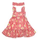 20024 Wholesale Girls Daisy Print Dress 6-9Y Pink