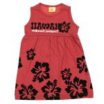 20058 Wholesale Girls Kids Dress 1-4Y Hawai Print red