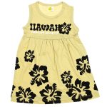 20058 Wholesale Girls Kids Dress 5-8Y Hawai Print green