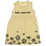 20060 Wholesale Girls Kids Dress 1-4Y Good Vibes Only Print powder