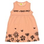 20060 Wholesale Girls Kids Dress 1-4Y Good Vibes Only Print powder