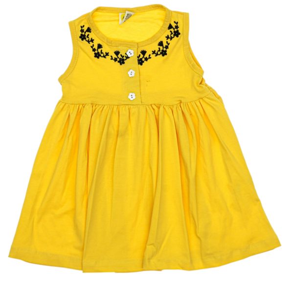 20066 Wholesale Girls Kids Dress 1-4Y Yellow