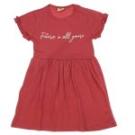 20067 Wholesale Girls Kids Dress 5-8Y Future is all yours Print green