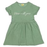 20067 Wholesale Girls Kids Dress 9-12Y Future is all yours Print Red