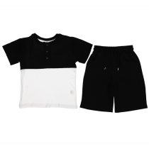 20153 Wholesale 2-Piece Boys Capri and T-shirt Set 6-9Y Black