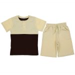 20153 Wholesale 2-Piece Boys Capri and T-shirt Set 6-9Y Ecru