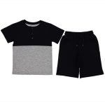 20153 Wholesale 2-Piece Boys Capri and T-shirt Set 6-9Y Ecru