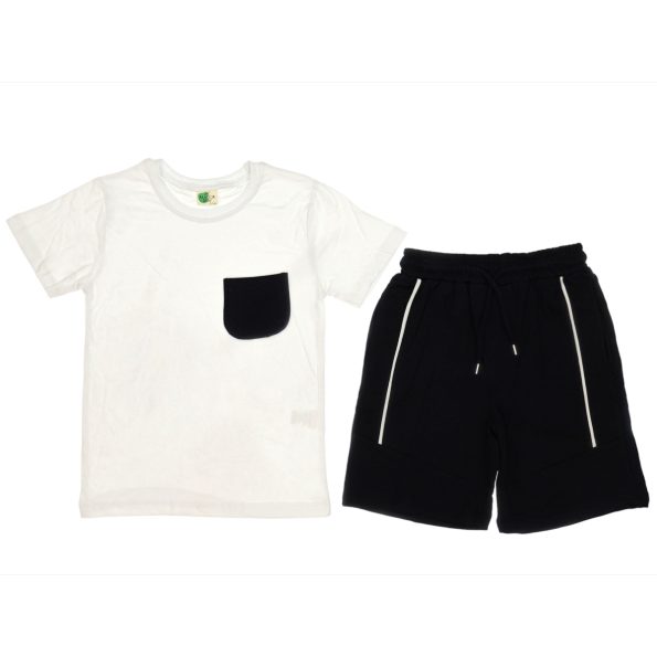 20164 Wholesale 2-Piece Boys Capri and T-shirt Set 10-13Y Ecru