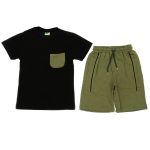 20164 Wholesale 2-Piece Boys Capri and T-shirt Set 6-9Y Green