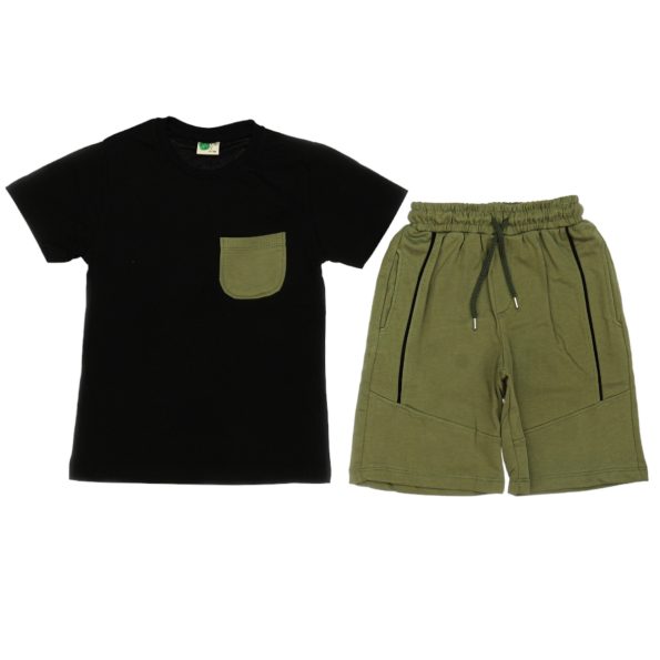 20164 Wholesale 2-Piece Boys Capri and T-shirt Set 6-9Y Black