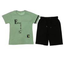 20193 Wholesale 2-Piece Boys Capri and T-shirt Set 6-9Y Green