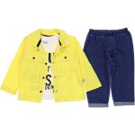 22228 Wholesale 3-Piece Baby Girls Jacket Pants and Sweat Set 9-24M Mustard