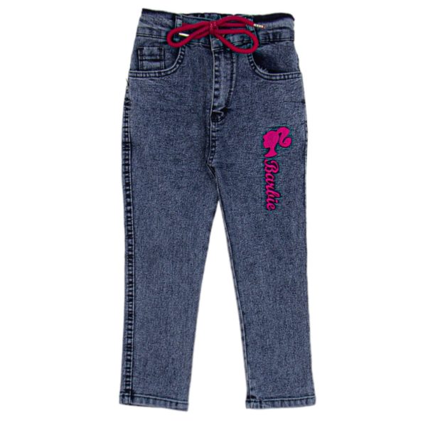 2501 Wholesale Girls Kids Jeans 8 12Y barbie embroidery blue