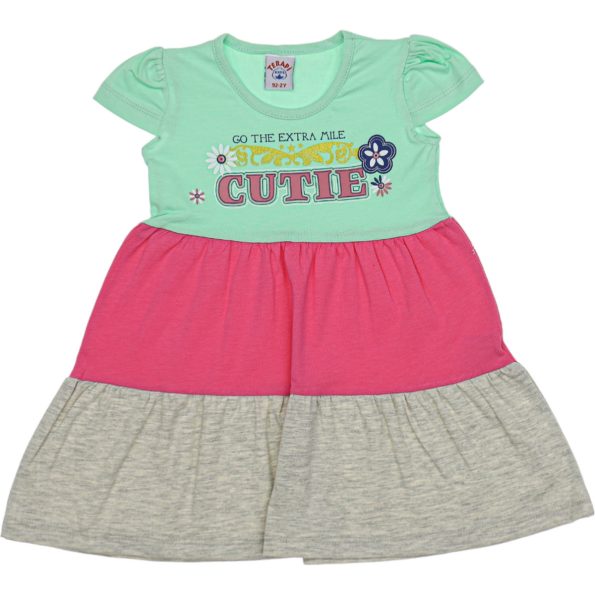 2567 Wholesale Girls Kids Dress 2 5Y Cutie Print.jpg Turqoise
