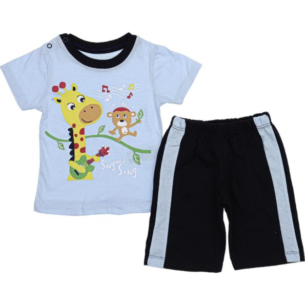 2644 Wholesale Baby Boys 2-Piece Set 6-18M Sing And Song Print Blue