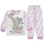 3185 Wholesale Unisex Kids Pajamas Set 4-6Y Elephant Print Light Brown