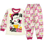 3385 Wholesale Toddler Pajamas Set 4-6Y girl boss print turqoise