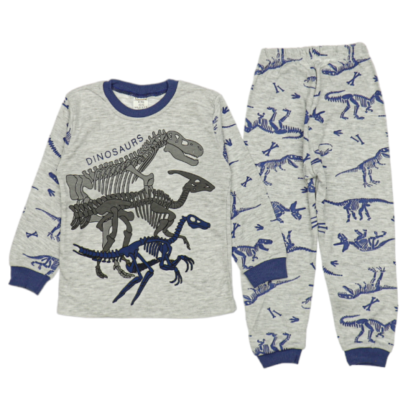 3892 Wholesale Kids Pajamas Set 4 6Y Dinosaurs Print Navy Blue
