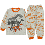 3892 Wholesale Kids Pajamas Set 4-6Y Dinosaurs Print Navy Blue