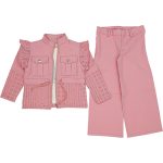 3911 Wholesale 3-Piece Girls Jacket Pants and T-Shirt Set 6-9Y Green