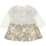 3946 Wholesale 2-Piece Girls Dress with Knitwear Jacket 9-24M Yellow