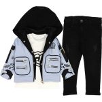 4033 Wholesale Baby Boys 3-Piece Coat Sweat and Jeans Set 1-4Y Khaki