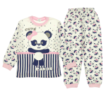 4820 Wholesale Kids Pajamas Set 4-6Y Panda Print Pink