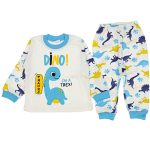 5513 Wholesale Toddler Pajamas Set 6-12M dino print blue