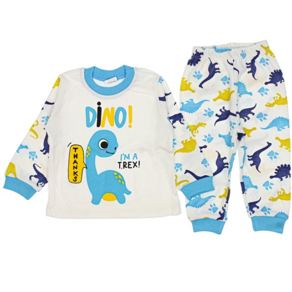 5513 Wholesale Toddler Pajamas Set 6 12M dino print blue