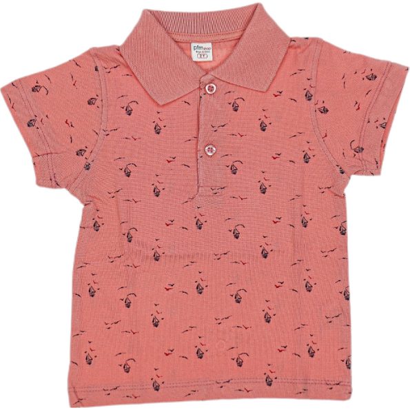 6608 Wholesale Standard Fit Polo Collar Boys T-Shirt 10-13Y Brick