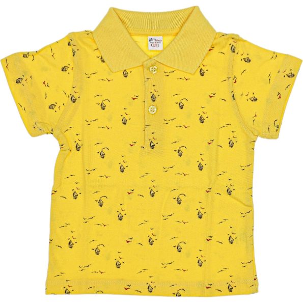 6608 Wholesale Standard Fit Polo Collar Boys T Shirt 10 13Y Yellow