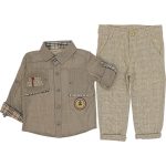 6966 Wholesale 2-Piece Boys Pant and Shirt Set 1-5Y White