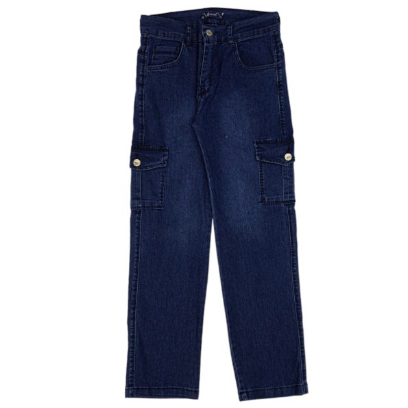 Buy Online Wholesale Girls Kids Jeans 11 15Y Cargo Pocket blue