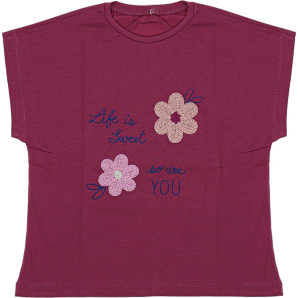 Buy Wholesale T-Shirt for Toddler Girls for 5-8Y Burgundy