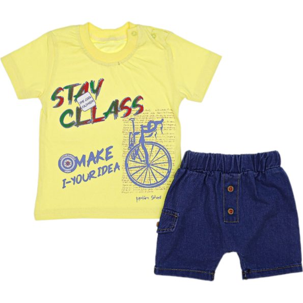 Wholesale Baby Boys 2-Piece Set 6-24M Stay Class Print Yellow
