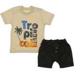 Wholesale Baby Boys 2-Piece Set 6-24M Tropical Beach Print Black