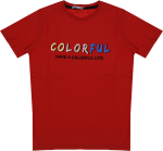 Wholesale T-Shirt for Boys Kids for 13-16Y Colorful Print Red