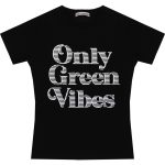 Wholesale T-Shirt for Boys Kids for 5-8Y Only Green Vibes Print Black