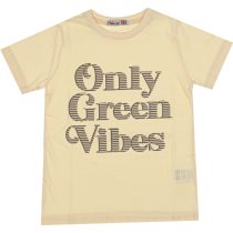 Wholesale T-Shirt for Boys Kids for 5-8Y Only Green Vibes Print Cream