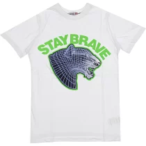 Wholesale T-Shirt for Boys Kids for 5-8Y Stay Brave Print White