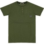 Wholesale T-Shirt for Boys Kids for 9-12Y Buttoned Khaki