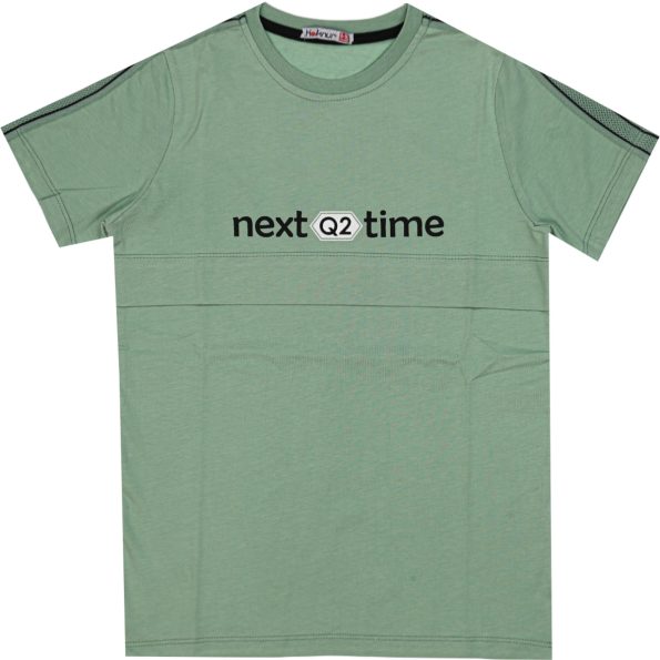 Wholesale T-Shirt for Boys Kids for 9-12Y Next Time Print Green