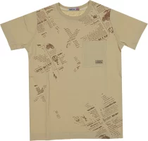 Wholesale T-Shirt for Boys Kids for 9-12Y With Pocket Beige