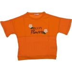 Wholesale T-Shirt for Girls Kids for 5-8Y Bloom Flowers Print Orange