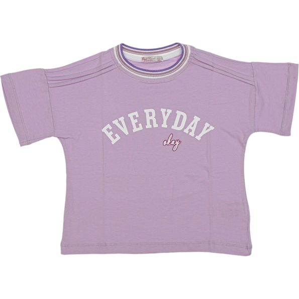 Wholesale T-Shirt for Girls Kids for 5-8Y Everyday Print Purple