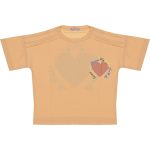 Wholesale T-Shirt for Girls Kids for 5-8Y Heart Print Purple